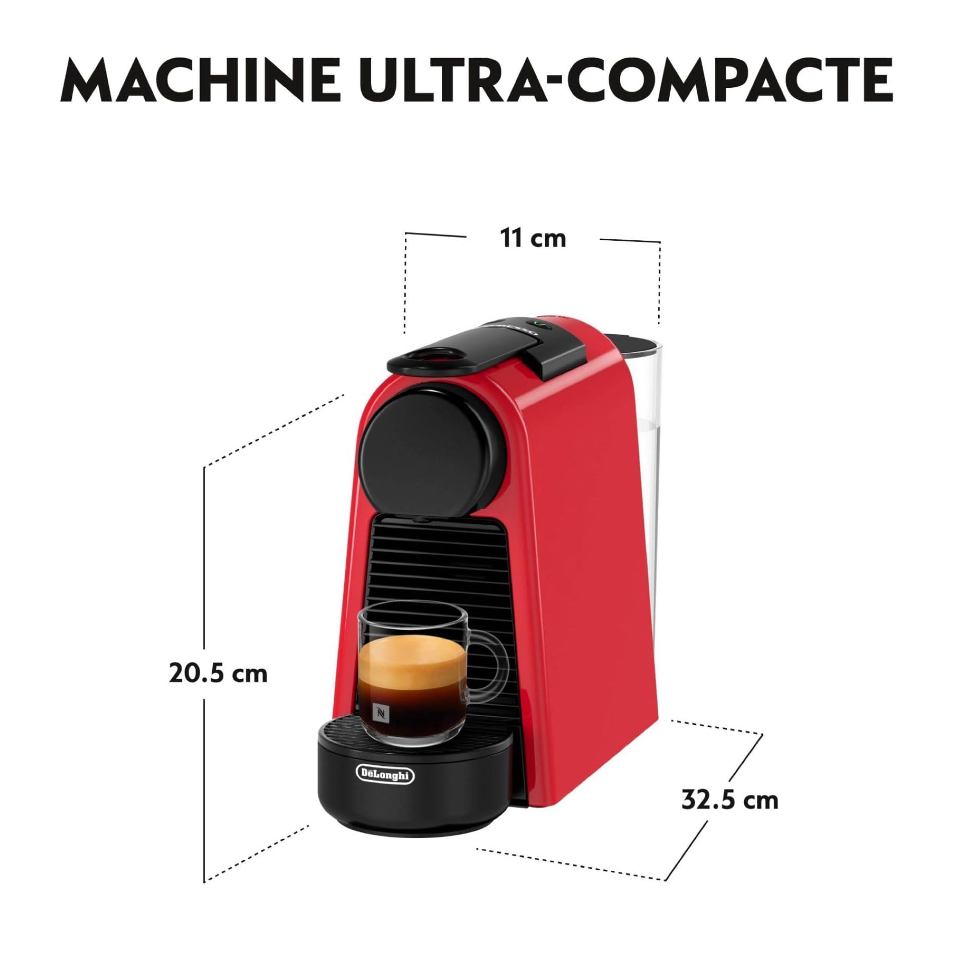 Machine à Café Essenza Mini Rouge Rubis, 19 Bars,, Arrêt Automatique, EN85.R, Rouge