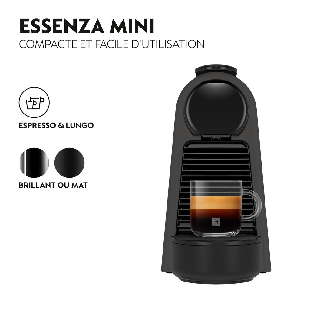 Essenza Mini - Machine à Café à Capsules , Kit de Bienvenue Inclus, Design Compact, Pression 19 Bars, Noir Mat, EN85.BKMT