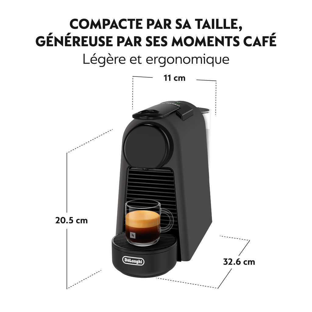 Essenza Mini - Machine à Café à Capsules , Kit de Bienvenue Inclus, Design Compact, Pression 19 Bars, Noir Mat, EN85.BKMT